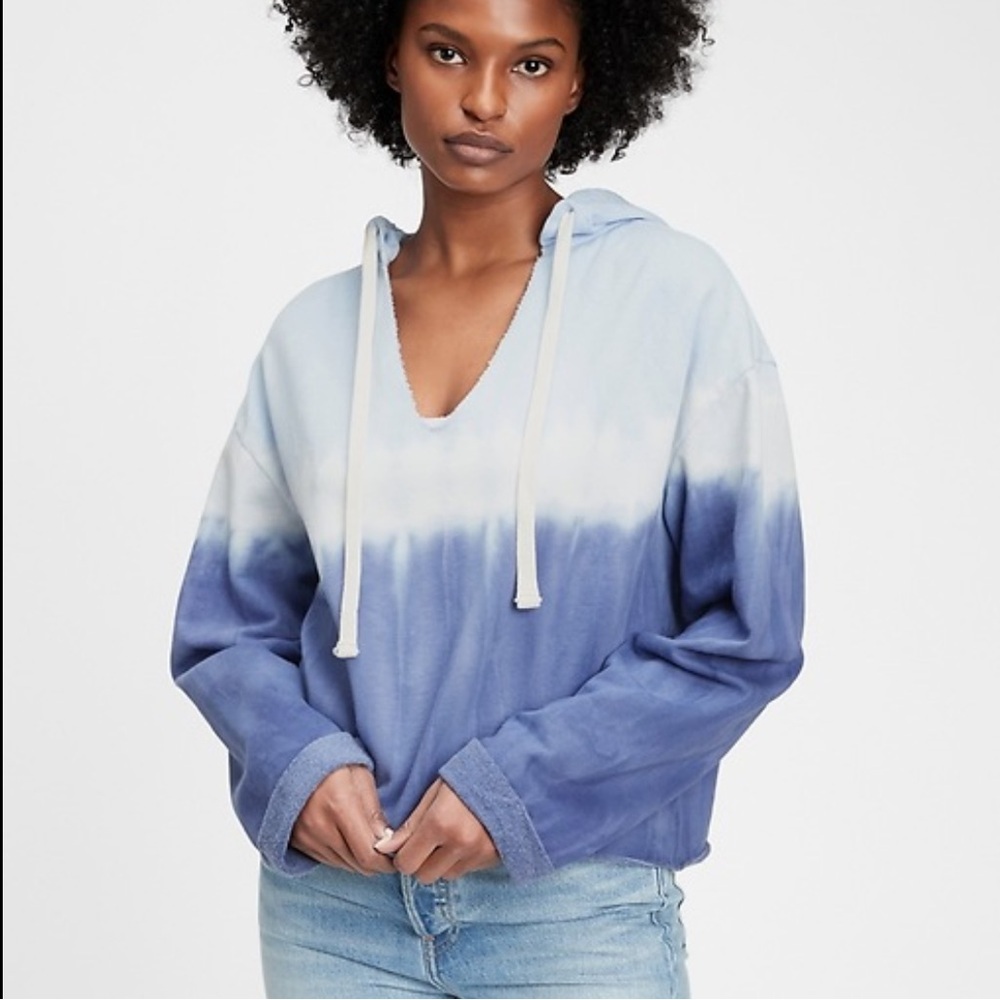 Gap Crop Dip Dyed Hoodie
